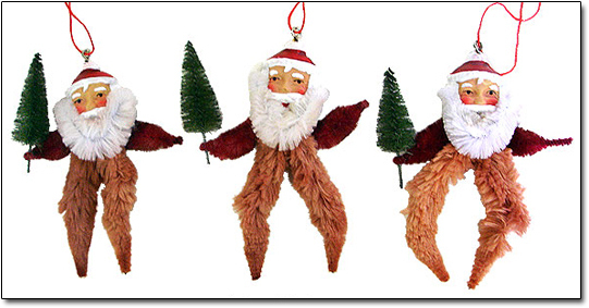 crazy santa ornament